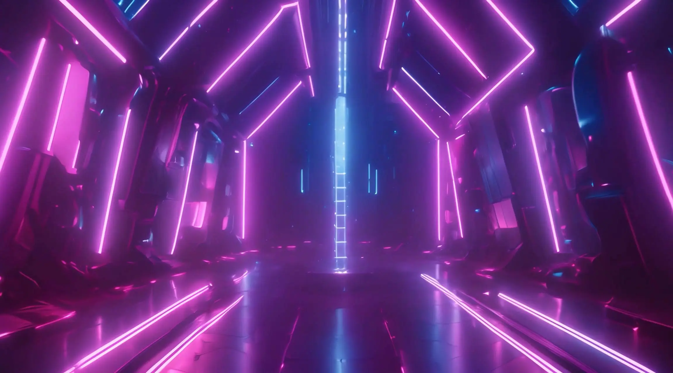 Neon Cyber Passage Vibrant Digital Backdrop